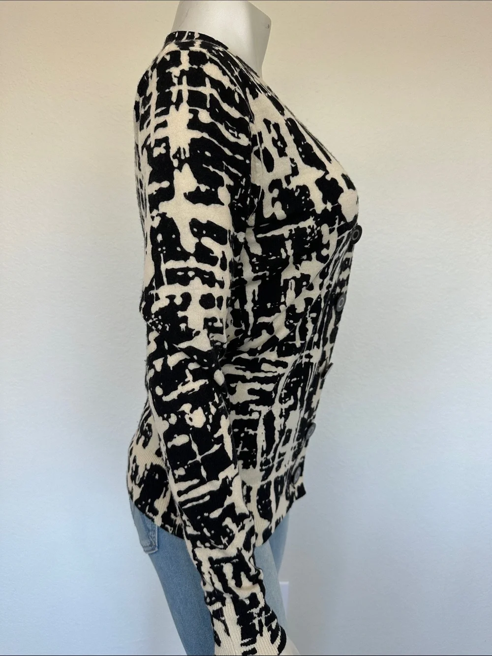 Tory Burch Simone Patterned Abstract Cardigan